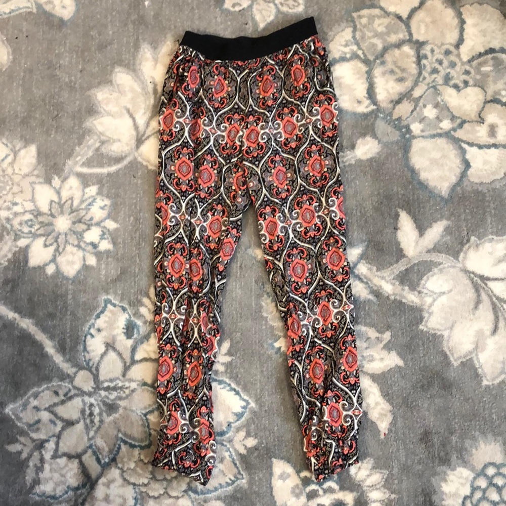 Fun elastic print pants